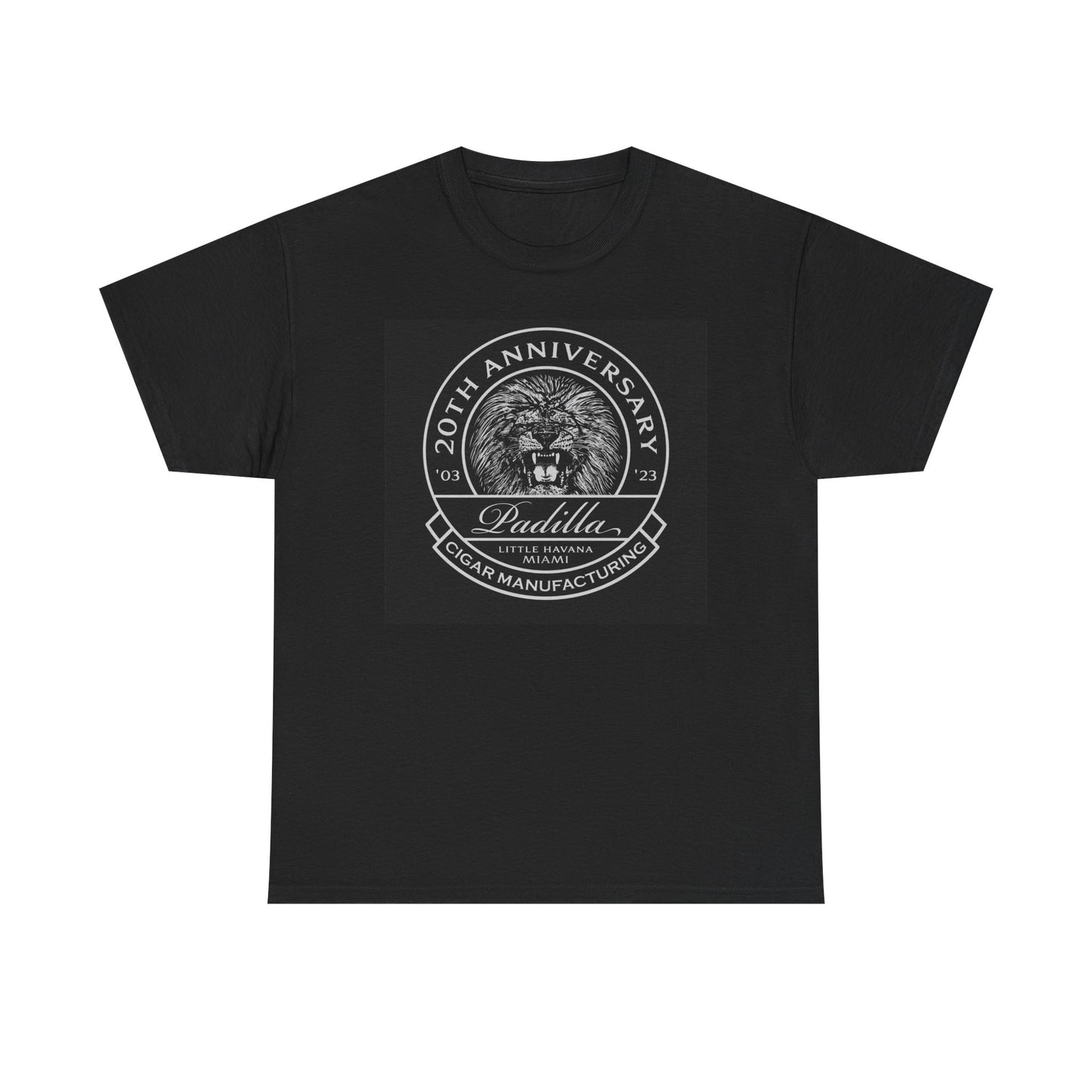 20th Anniversary Padilla Unisex Heavy Cotton Tee | Vintage Style T-Shirt, Gift for Cigar Lovers, Casual Wear, Limited Edition, Black